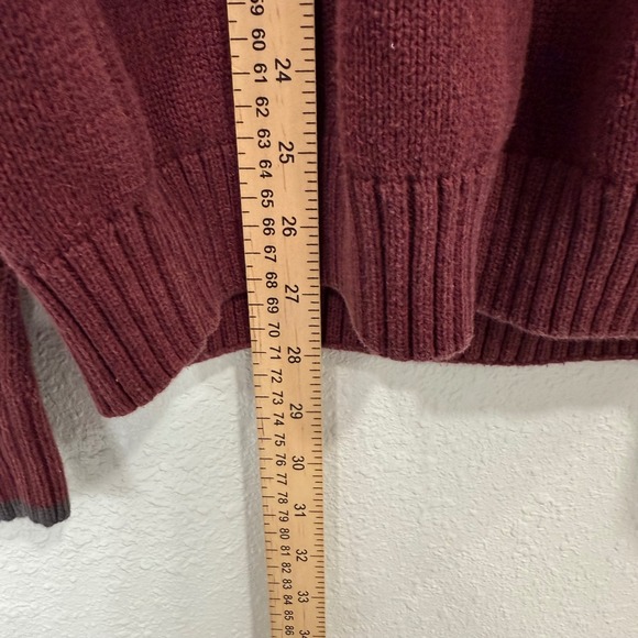 Columbia Sportswear V Neck Sweater Burgundy Ribbed Knit Mens Size L Cotton - Picture 6 of 6